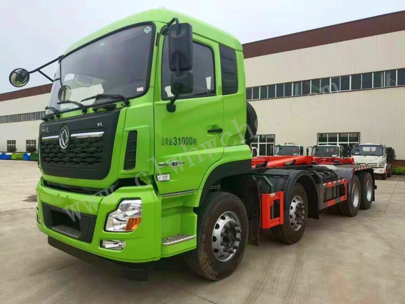 25噸勾臂垃圾車價格 東風天龍前四后八勾臂垃圾車廠家 大型勾臂垃圾車報價